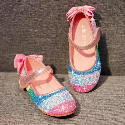 Dívčí boty Jaro Nové Dívčí Kožené boty s měkkou podrážkou Duhové Flitrové Šaty Princeznovské boty Dětská bota Mary Jane bota Zapatos Niña