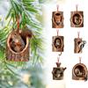 Yousheng 6-teiliges Weihnachtsbaumschmuck-Set mit Waldtiermotiven (Eichhörnchen, Affe, Koala) aus Acryl zum Aufhängen – ideal als Weihnachtsbaumdekoration.