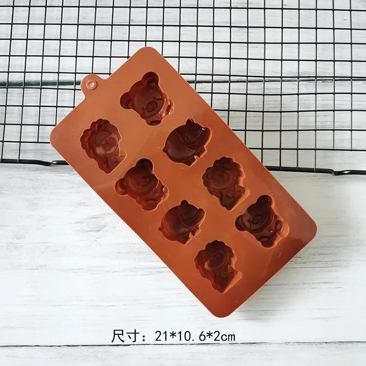 Lion Bear Hippo Shaped Silicone Cake Mold Animal Chocolate Mold Cake Mold Cookie Suitable For Candy Ice Cube Baking Tools