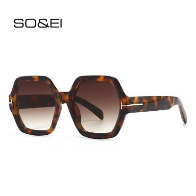 SO&EI Fashion Polygon Square Damen Sonnenbrille Retro Markendesigner Jelly Tea Eyewear Herren Gradient Sonnenbrille Shades UV400