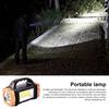 Portable Lamp Solar Flashlight with Handle USB Rechargeable 7 Modes High Lumens IPX5 Waterproof LED Work Light Camping Torch