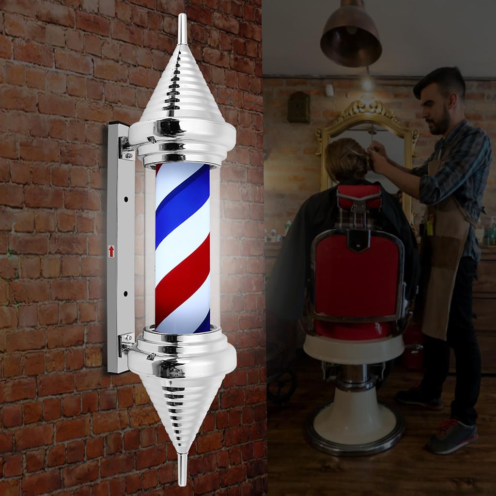 Waterproof LED Barber Shop Sign Rotating Illuminating Pole Bright Stripe Light for Hair SalonUK