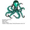 Řada Ocean Chobotnice Brož ve tvaru zvířete Zářící kamínky Vykládaný oblek Bunda Klopa Špendlík Temperament Šála Přezka Odznak Šaty Příslušenství ke kabátu