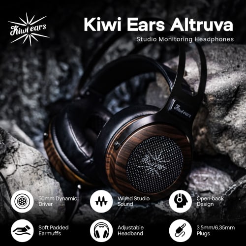 Linsoul Kiwi Ears Altruva High-End Dynamic HiFi Open-Back Wired Over-Ear Headphones with a Full-Size 50mm Dynamic Diaphragm, Deep Bass, Comfortable Ea