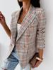 Autumn/Winter Plaid Double-Breasted Long Sleeve Suit Jacket