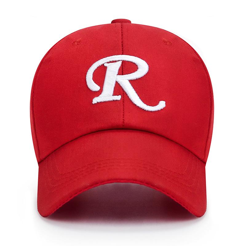 Versiune coreeană a pălăriei noi de primăvară și vară cu panglică cu litere, cupluri tinere, modă stradală, broderie, șapcă de baseball mare cu R