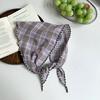 Headscarf women's idyllic summer new clear plaid triangle scarf scarf women's knitted headband silk scarf