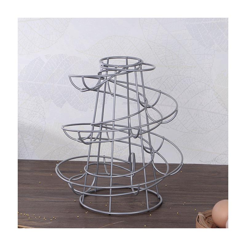 Multi-use Spiral Egg Rack – Iron Art Hanging Basket for Kitchen Storage