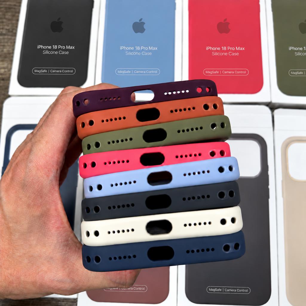 Capa Protetora Traseira Magnética de Silicone Líquido Original para IPhone 18 17 Pro Max Carregamento Sem Fio À Prova de Choque Anti-Arranhão