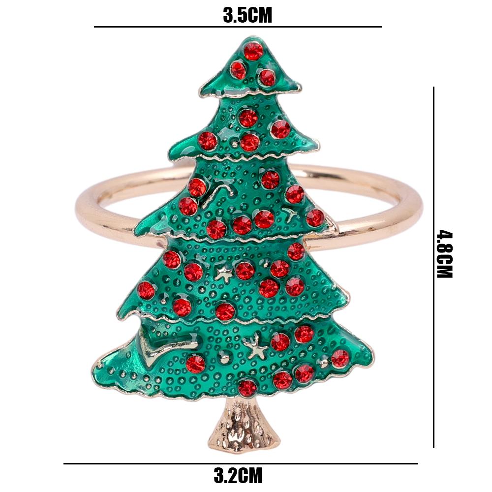 Christmas Napkin Ring Holders Metal Xmas Tree Elk Napkin Buckle Home Christmas New Year Party Dinner Table Decoration Supplies