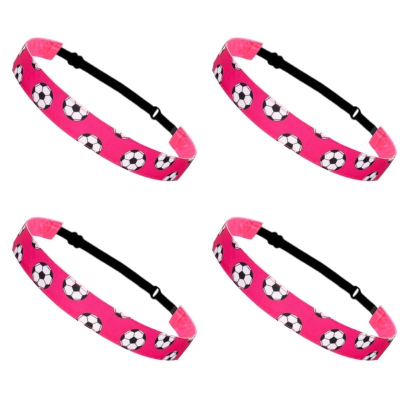 4PCS Elastic Fitness Headbands Adjustable Athletic Headbands Light Weight Breathable For Soccer Basketball Running