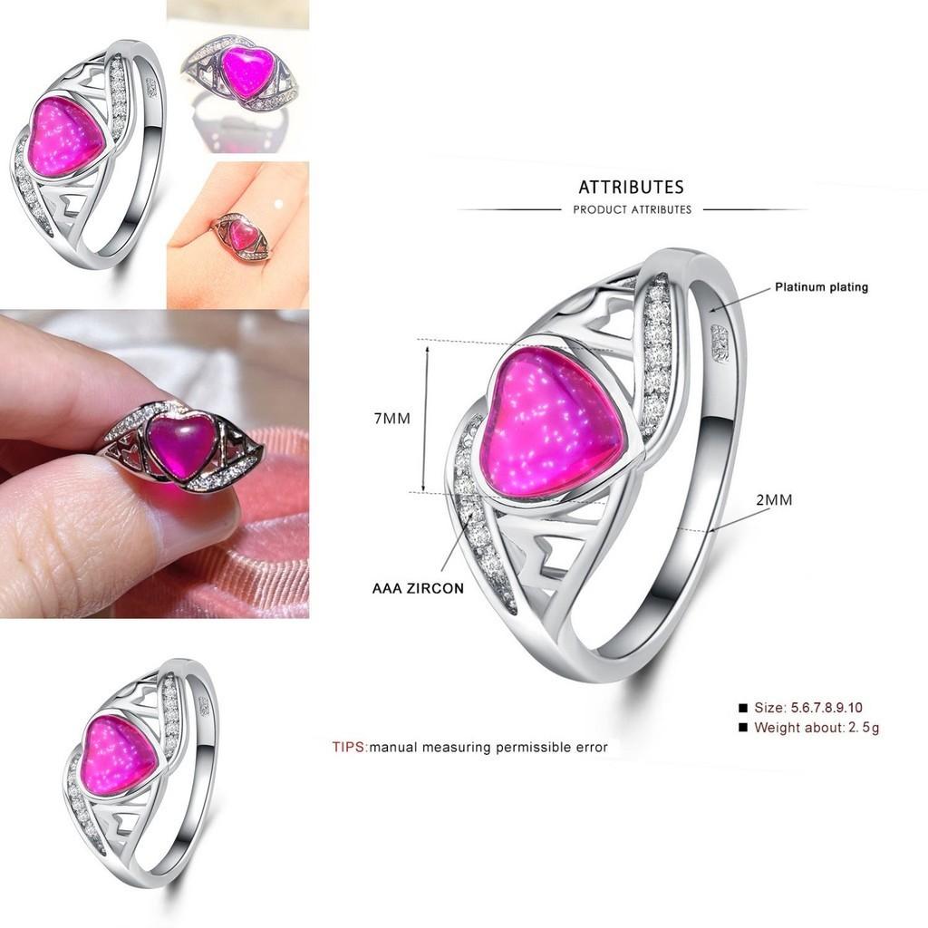Trendy 2018 Cross-border Jewelry Supply Fantasy Australian Peach Heart Ring For Mother's Day
