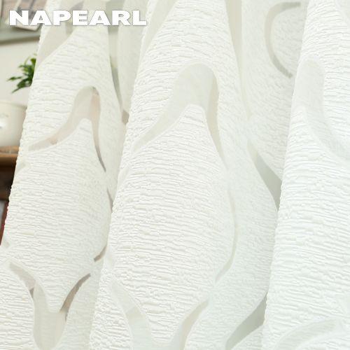 1PC NAPEARL 10% Blackout Fashion Versatile Tulle Personalized Floral Jacquard Sheer Curtain for Kitchen Living Room Bedroom Window Home Decor