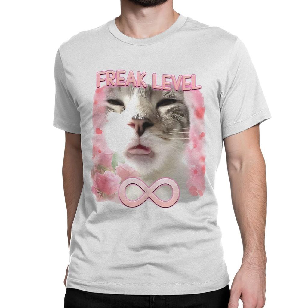 Men Womens TShirts Freaky Ahh Awesome 100 Cotton Tee Shirt Diagnosed Freak Funny Cat Meme T Shirts Clothes New Arrival