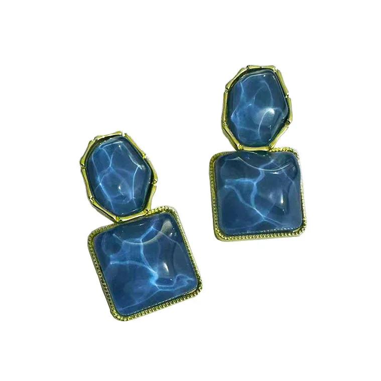 

Asymmetrical Square Pendants Women s Hanging Earrings Bohemian Dangle Earring Jewelry синій