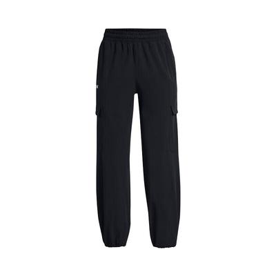 Armoursport Einfarbige lockere Strick-Sporthosen mit Kordelzug und geradem Bein für Damen Schwarz 1382696-001