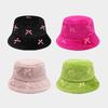 Style Littéraire Et Artistique Frais Et Girly Cravate Papillon Peluche Chapeaux de Pêcheur Tendance Féminine Rue Polyvalent Casquette Bassin