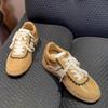 Design Sensation Lace-Up German Training Shoes Women's 2025 Spring Summer New Style Small Size Agan Casual German Trainer Shoes