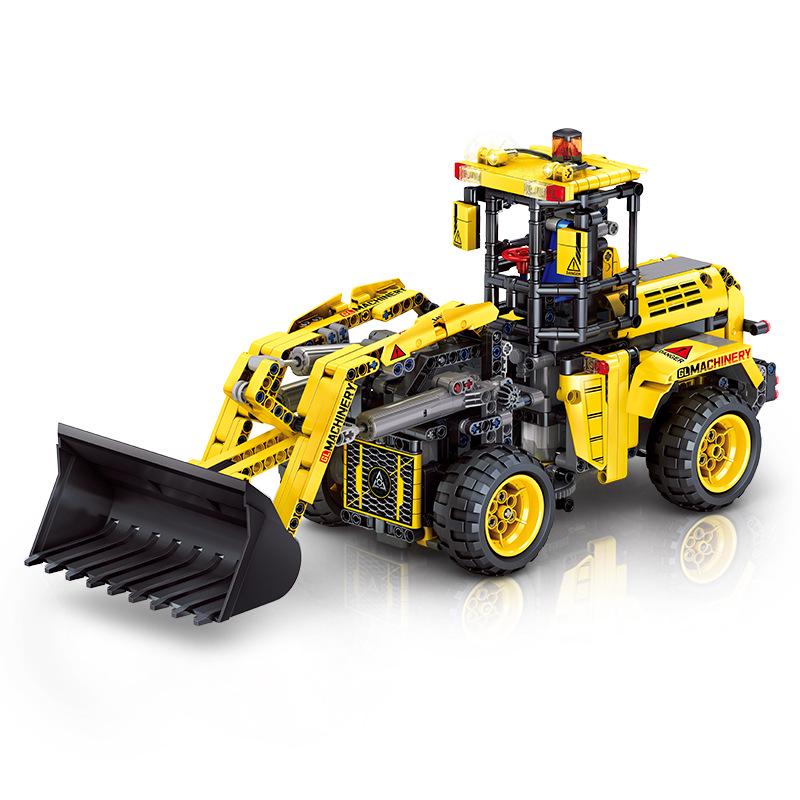 GULY96001 Small Particle Building Blocks Excavator Model Ornament - English Edition