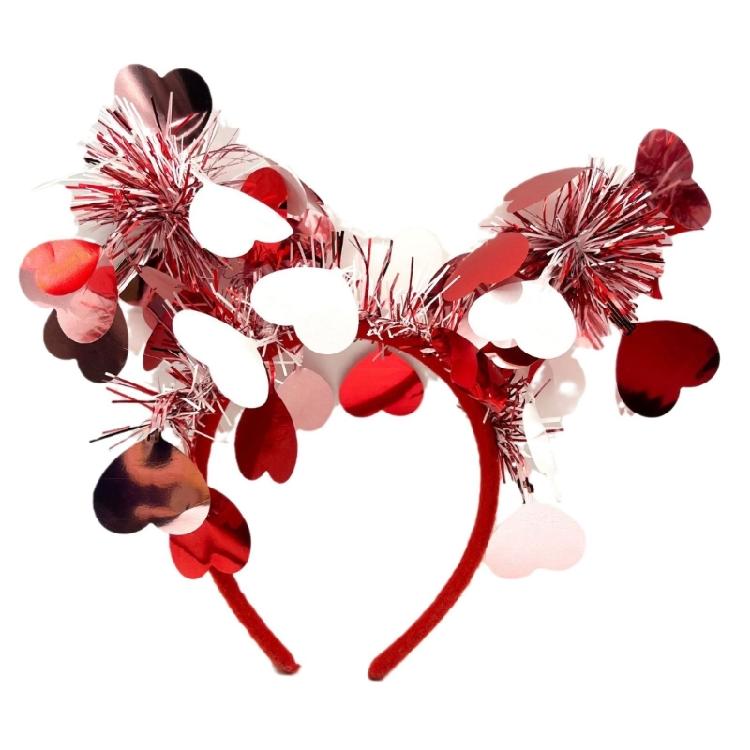 Heart Head Bopper Headband Valentine Love Heart Hair Hoop Sequins Heart Headband 1