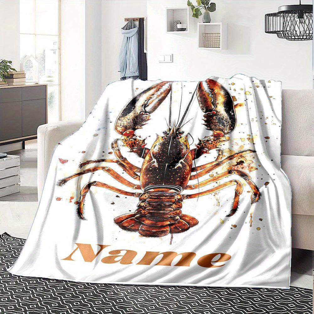 Lobster Watercolor Art Blanket Unique Home Decor Gift For Coastal Loverst10