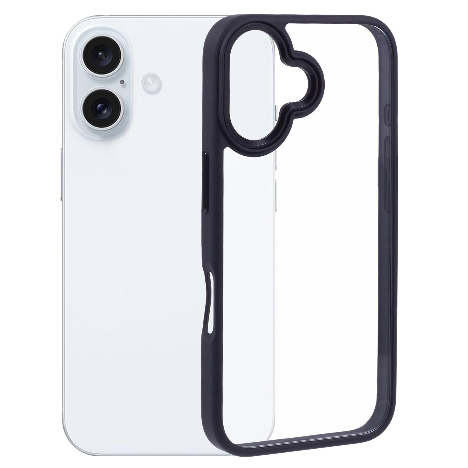 

For iPhone 16 Cell Phone Cases Drop-Proof Clear Back PC+TPU Cover