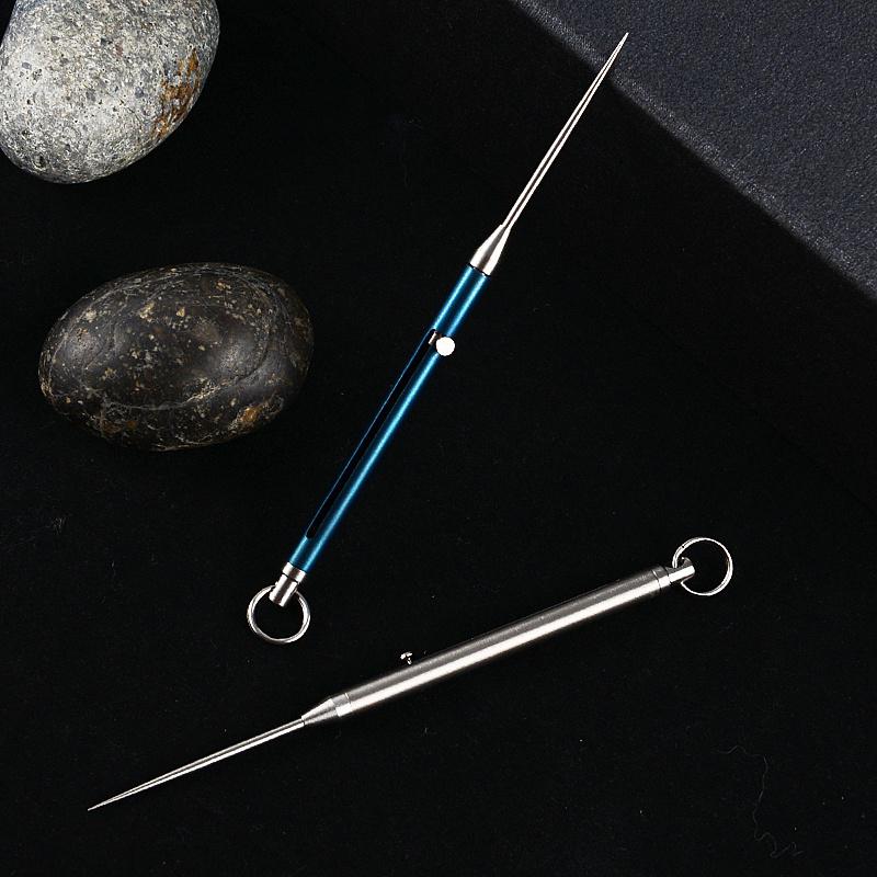 Titan-Zahnstocherhalter, Obstgabel, Outdoor, EDC, Zahnstocherhalter, wasserdichte Tasche, umweltfreundlich, für Reisen, Camping, Werkzeug