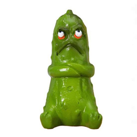 Funny Pickle Sculpture Quirky Resin Pickle Emotional Cucumber Statue Cute Support Ornament