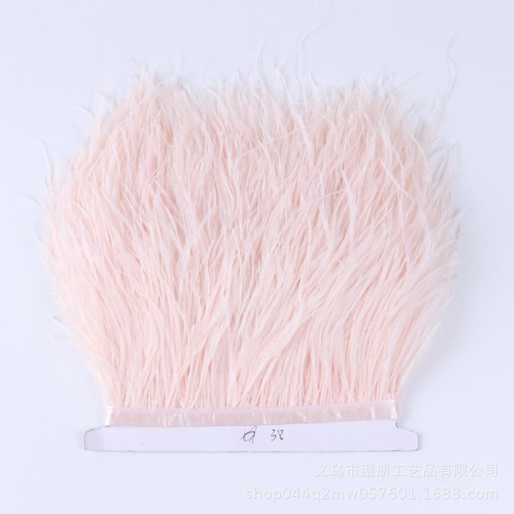 8-10Cm Ostrich Trim Khaki Feather Ribbon Fringe For Sewing High Quality Plumas Crafts Costumes Party Decoration