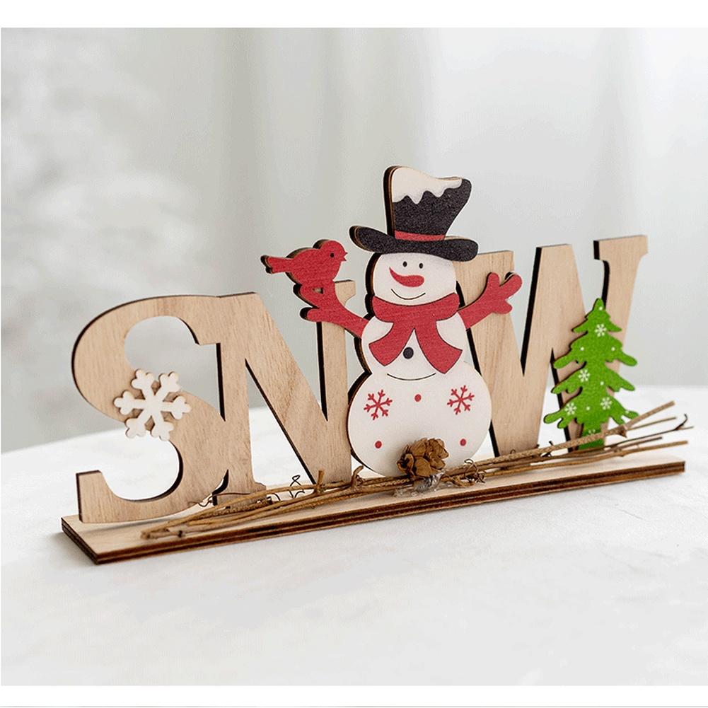 Wooden Santa Claus Snowman Ornaments Christmas Decorations For Xmas Tree Hanging Pendant Table Decor Navidad
