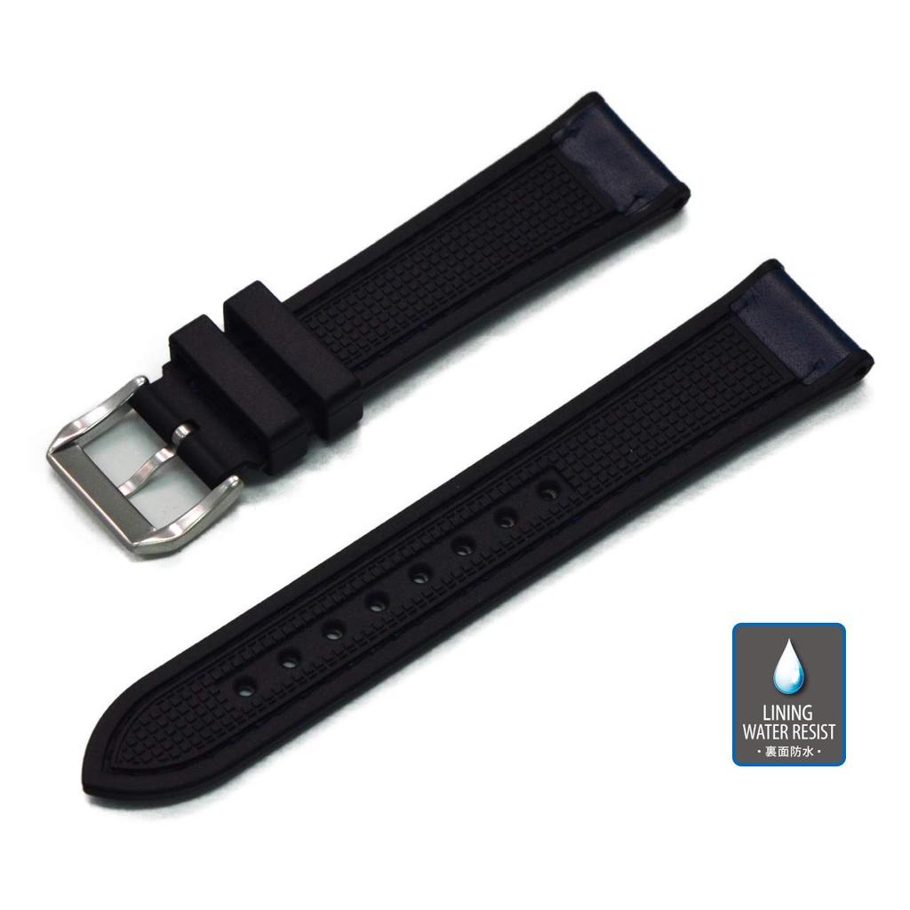 CASSIS Cuir de veau Montre Étanche ROCHELAIS Comprend Bracelet de Remplacement U1127HW1061020, Support, VEAU, 20mm, Bleu marine, Outil,