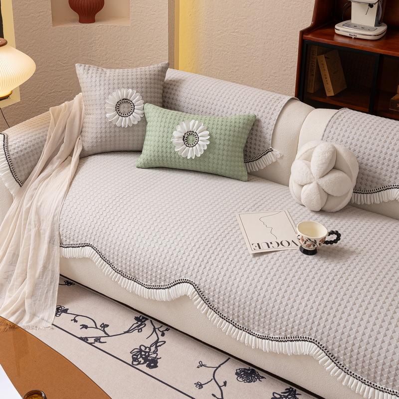 New Summer Sofa Cushion Non-Slip Ice Doudou Sofa Cover Cloth Towel Summer Mat Cover Ice Silk Seat Cushion