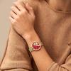 Fossil Relógio de Quartzo Feminino Neutra Dourado Aço Inoxidável Mostrador Vermelho ES5316