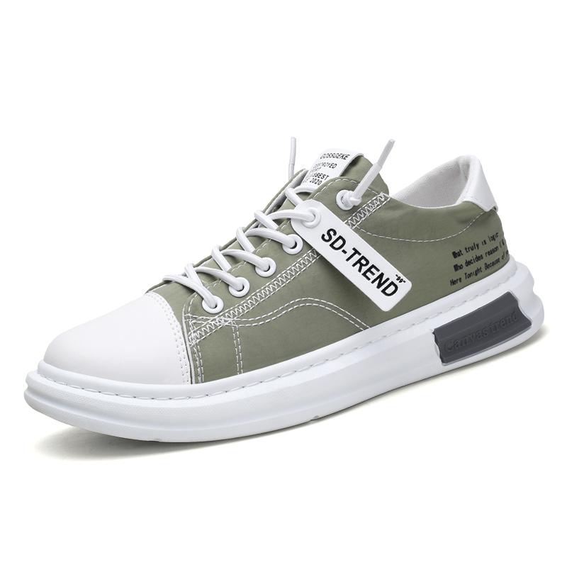 Ice Silk Trendy Shoes New Canvas Shoes Breathable and Comfortable Sports Shoes Casual Flat Shoes Lace Up Fashionable Men's Shoes