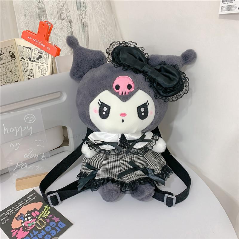 Cute Kuromi Melody Plush Backpack For Girls Travel And Casual Use