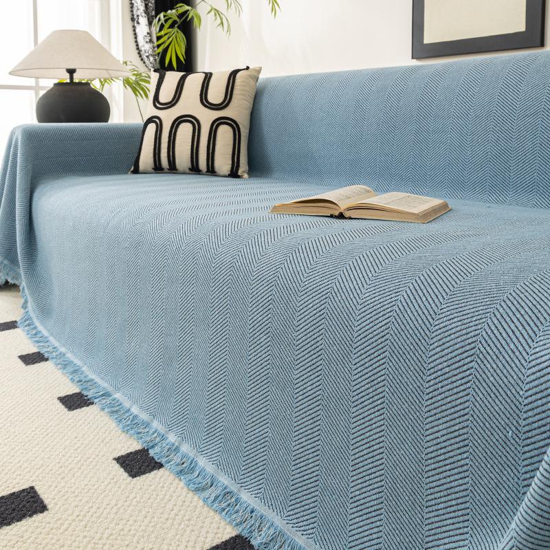 

Чехол для дивана из хлопка и льна с узором «елочка», одеяло, новая подушка, полное покрытие, полотенце для дивана, полный комплект, универсальный чехол 180*130cm