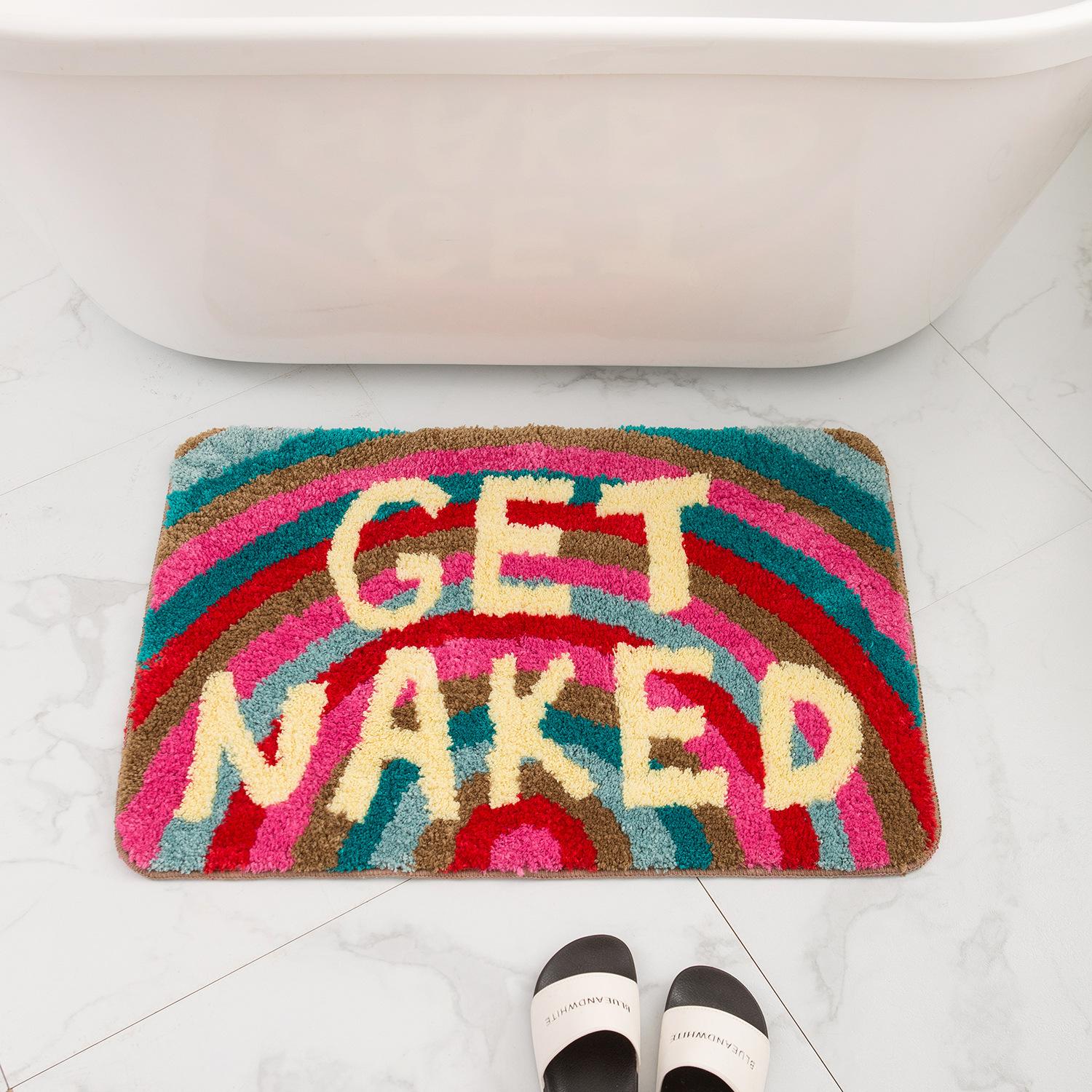 

Funny Floor Colourful Bathmat Cute Get Naked Gift Carpet Non Slip Fluffy Absorbent Microfiber Bathroom Mats Rug 40x60cm 50x80cm 40x60cm