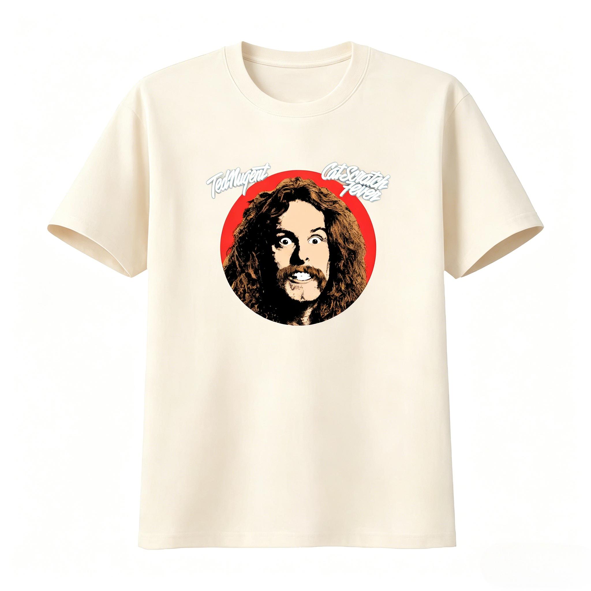 

TED NUGENT 1977 Tour Cotton T Shirt Cat Scratch Fever Design Fashion Top Unisexs Clothing Womens Clothing 2026 Summer New T Shirt 4XL