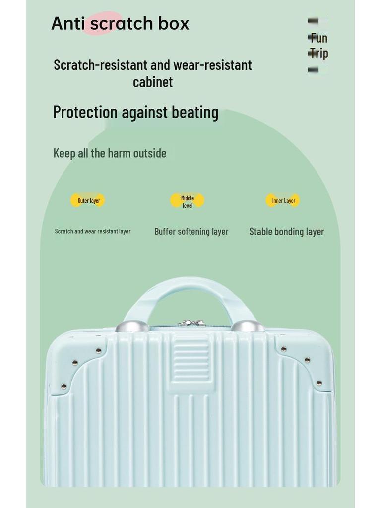 Retro Suitcase Set: 14" Women's Cosmetic Bag & 16" Men's Carry-On Luggage Gift Box.