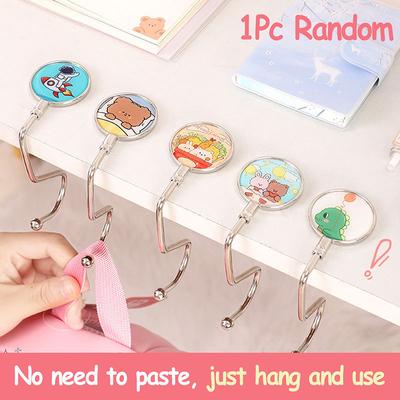 Student Foldable Table Hook Women Handbag Organizer Office Desk Side Hook Folding Bag Hook Hanger Purse Handbag Holders