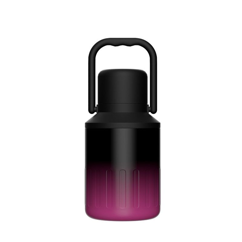 Steel Vacuum Large-Capacity Thermos Cup with High Aesthetic Value for Outdoor Sports and Fitness, Portable Water Bottle with Straw and Handle