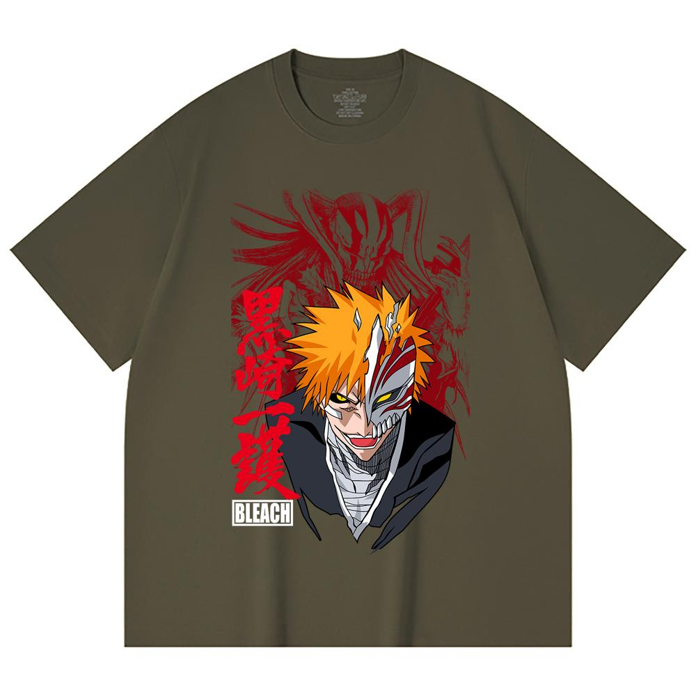 230 Gsm 100% Cotton Bleach V1 Ichigo Print Unisex Heavy Cotton T Shirt