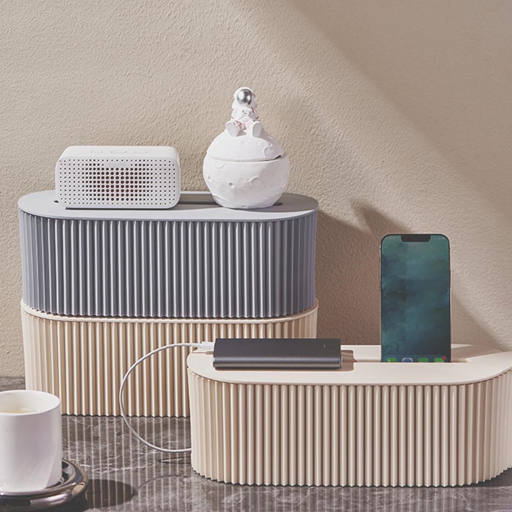 Cable Tidy Box Cable Management Box Large Capacity Desktop Cord Organizer with Lid Cord Safety Storage Box for Home Office