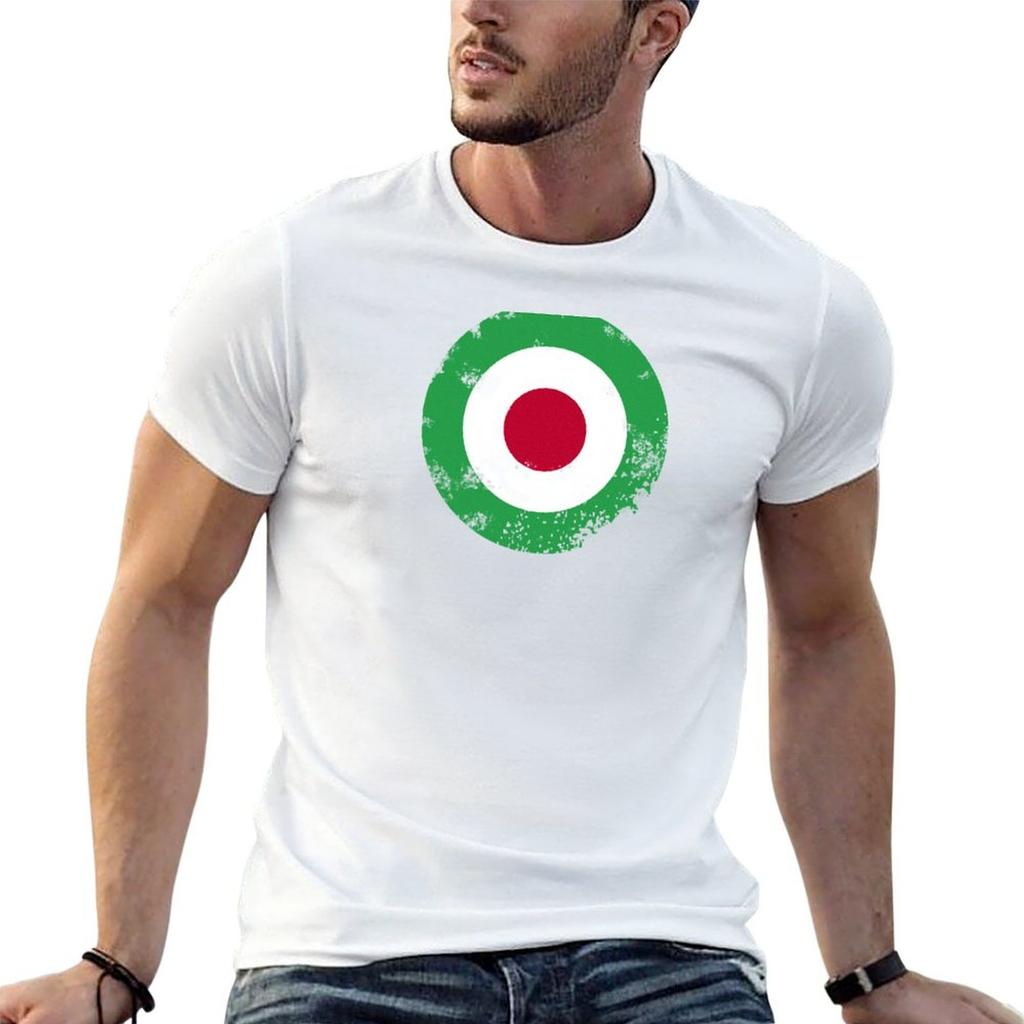 Vintage Italian Mod Target TShirt Plus Size Workout Short Sleeve Top