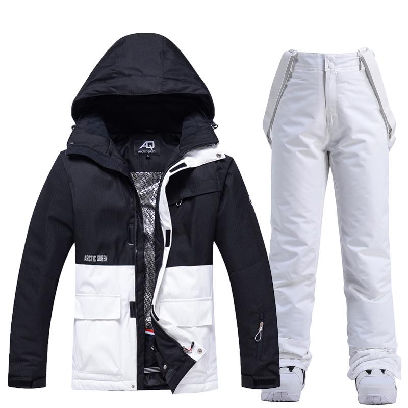 Unisex Couple Snowboard Suit: Warm, Thickened Korean-Style Ski Jacket  Pants Set Extra Small