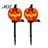Rust Proof Metal Ground Insert Lights Solar Halloween Pumpkin Light, Waterproof Garden LED Outdoor Easy Install Soil Stakes Lamp with Stake