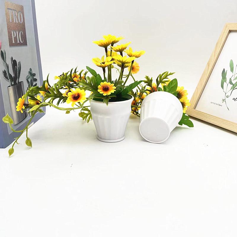 Faux Sunflower Green Plant Round Pot Patio Wedding And Photography Settings Prop