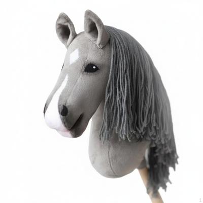 Stuffed Hobby Horse with Wooden Equine Head Toy Soft for Kids, Young Children, Indoor Play