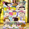 Custom Name Snoopy Theme Printed Blanket - Perfect for Couch, Bed, Travel & Outdoor Use | Machine Washable, Cozy & Durable.