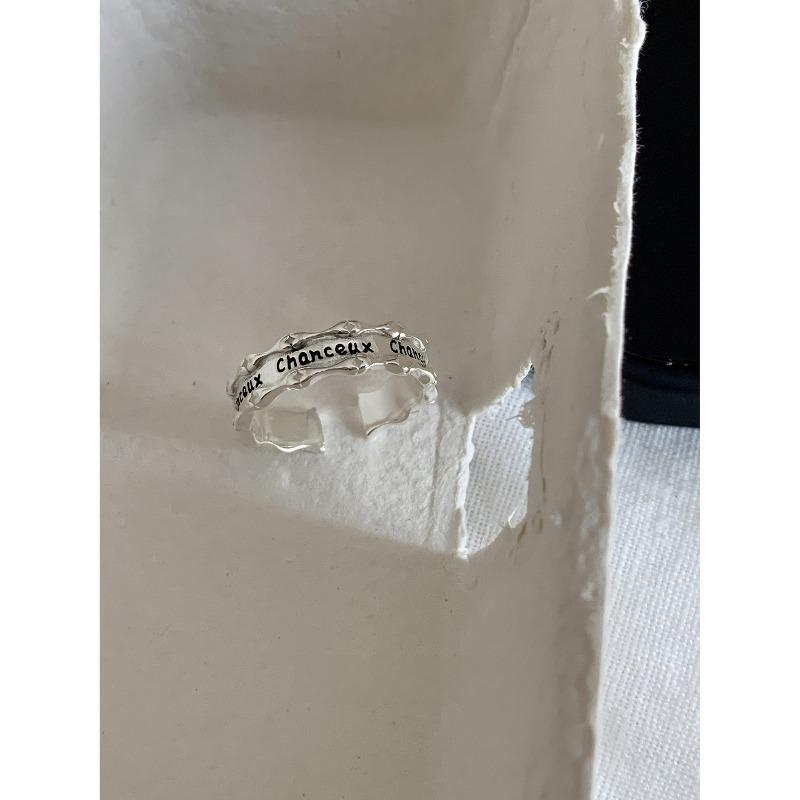 Anello Semplice Retrò Industria Pesante Argento Sterling 925 da Donna Senso di Alta Gamma Lusso Leggero Coreano Ins Vento Freddo Design di Nicchia Gioielleria